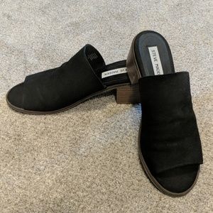 Steve Madden Black Slip On Sandals